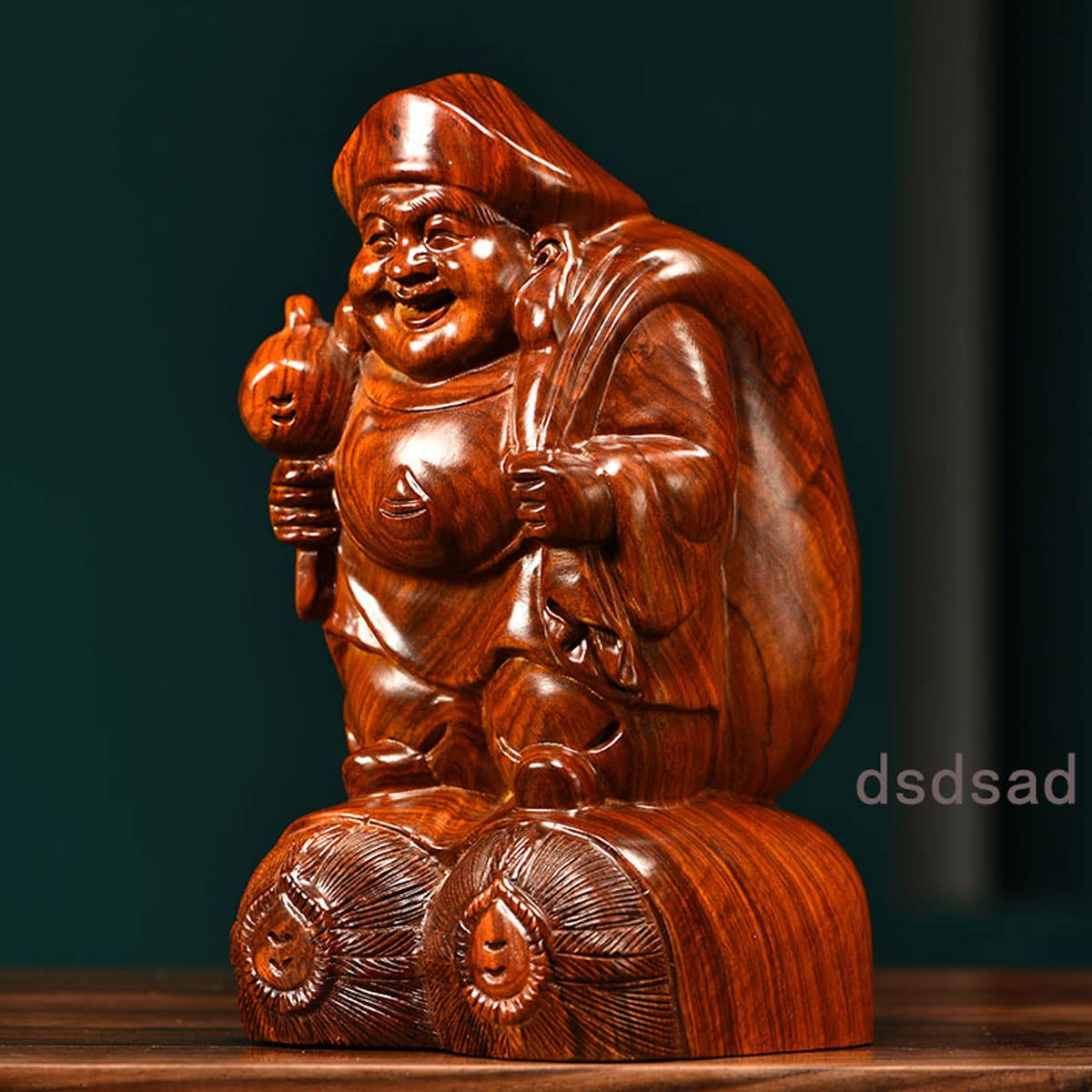 木製 福の神 像 Amazon｜木彫り仏像 七福神 置物 布袋 様 ツゲ製高級木彫り 木製